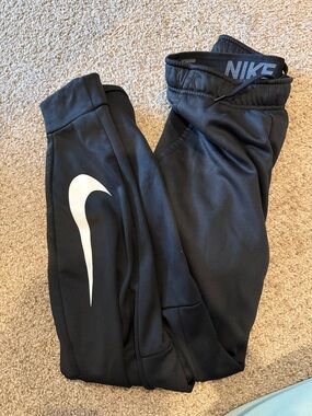 Nike  Black Joggers with White Swoosh
